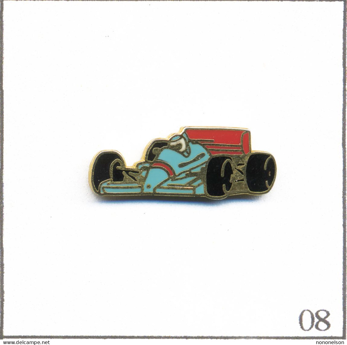 Pin's Automobile - Compétition / Formule 1 - Voiture Bleue Turquoise Et Rouge. Non Est. EGF. T936-08 - F1