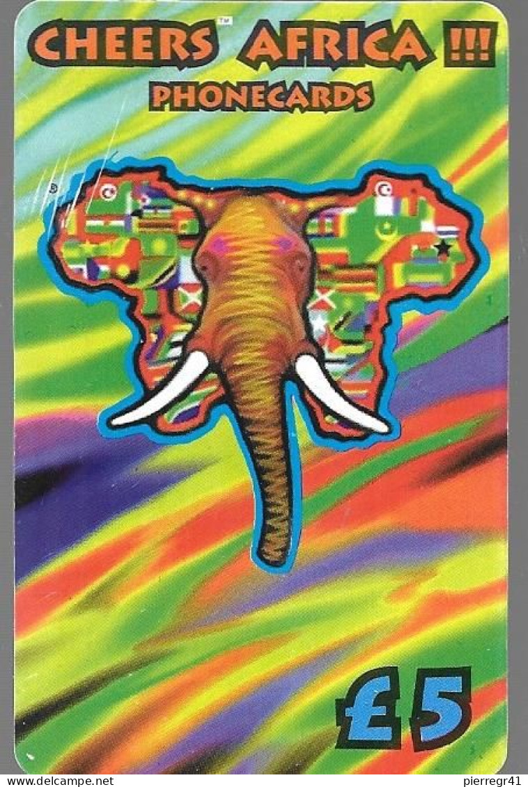 CARTE-PREPAYEE-GB-CHEERS AFRICA-5£-ELEPHANT-TBE - Oerwoud