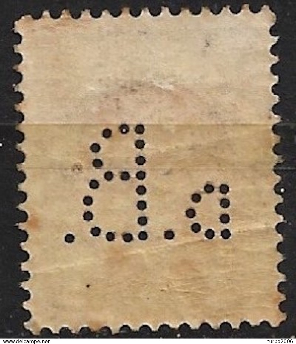 Perfin D.B. (J.H. De Bussy Te Amsterdam) In 1899 Koningin Wilhelmina 15 Cent NVPH 65 - Perforadas