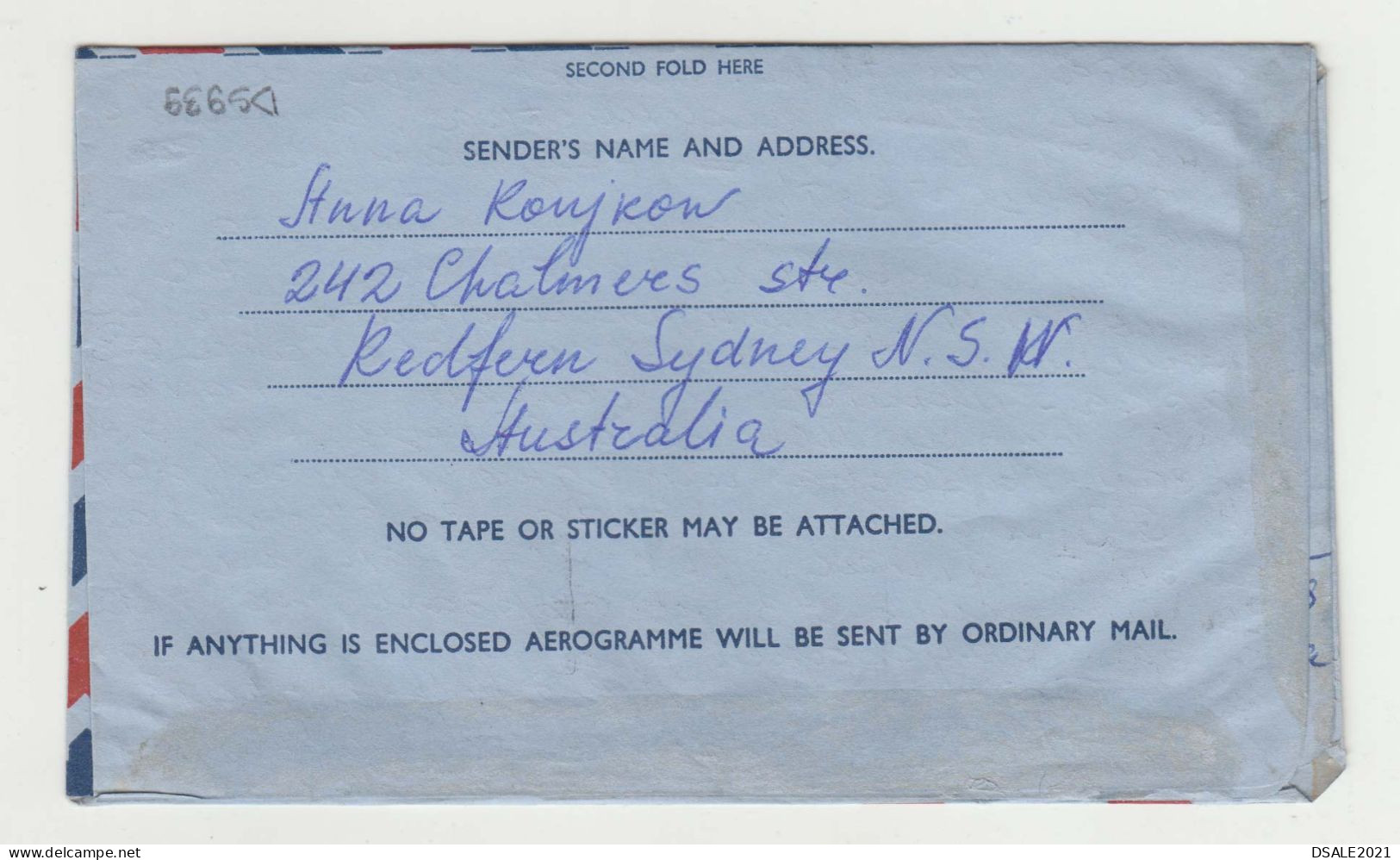 Australia Australien Australie 1960 Airmail Stationery Entier Aerogramme Aerogram (10d) Topic-Airplane To Bulgaria Ds939 - Aérogrammes