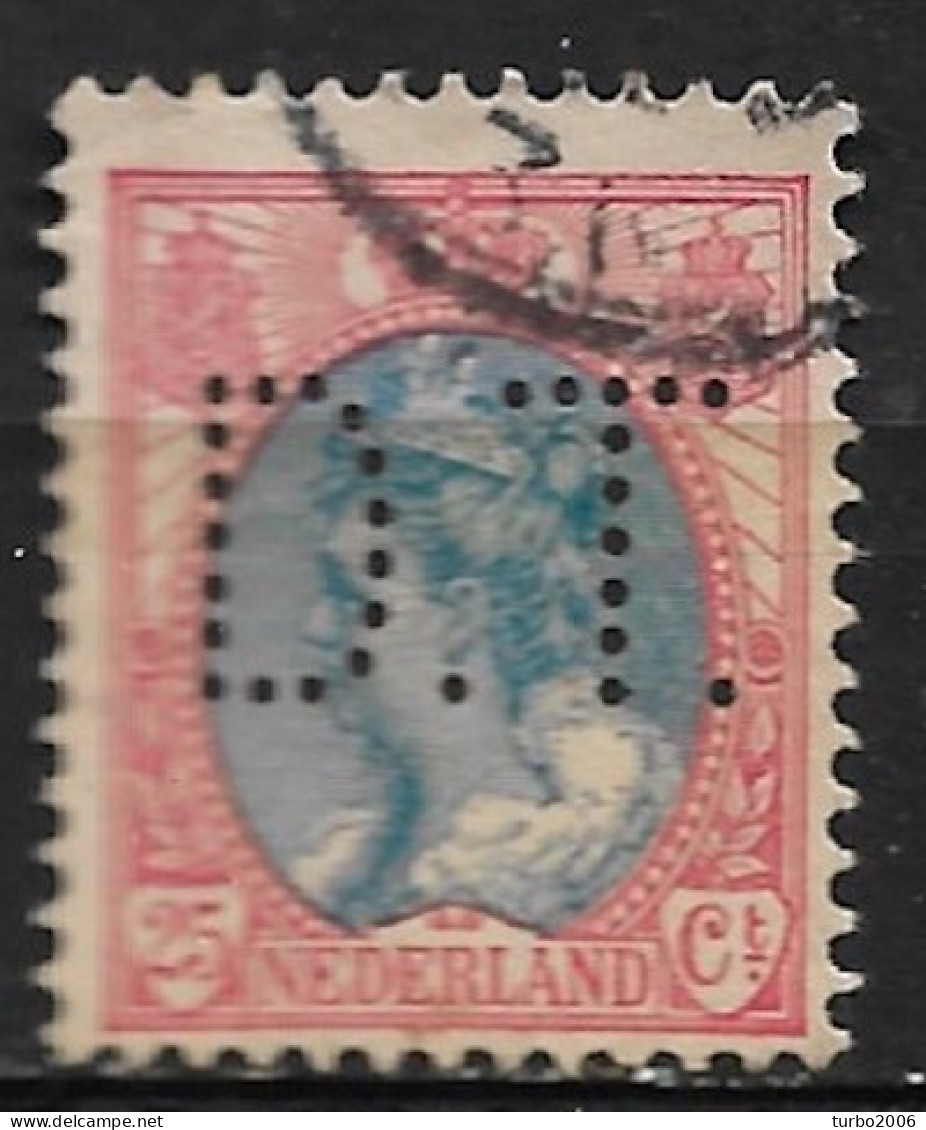 Perfin D. T. (D. Turkenburg Te Bodegraven) In 1899 Koningin Wilhelmina 25 Cent NVPH 71 - Gezähnt (perforiert)