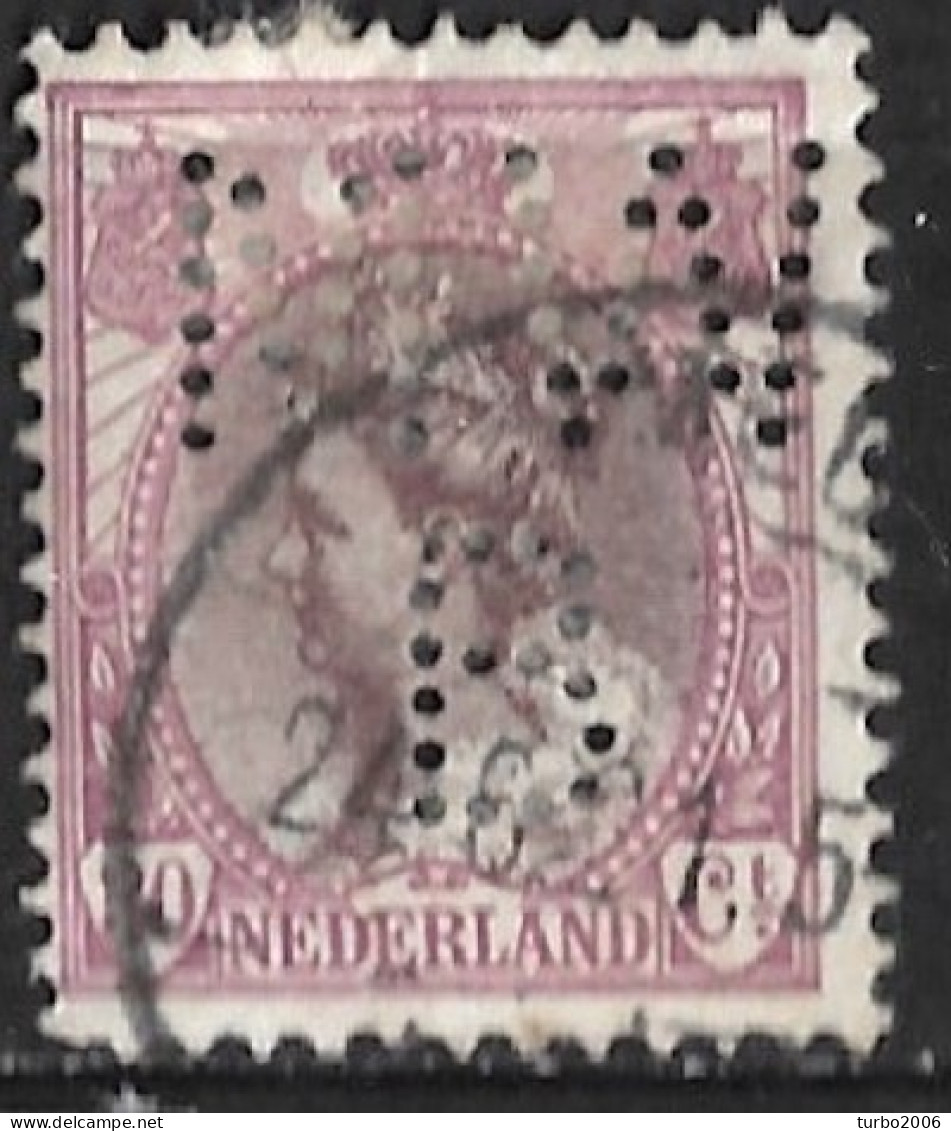 Perfin M W B In 1899 Koningin Wilhelmina 30 Cent Lila / Bruin NVPH 72 - Perfins