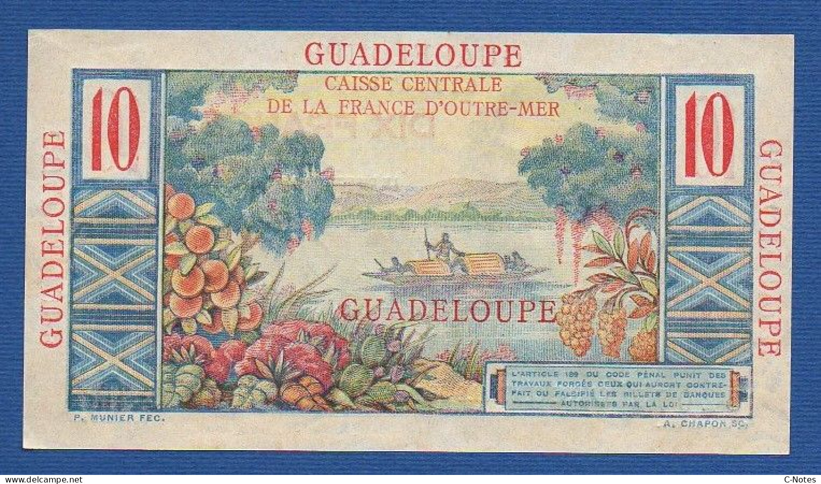 GUADELOUPE - P.32 – 10 Francs ND (1947 - 1949) AUNC Serie G.10 52077 - Otros – América