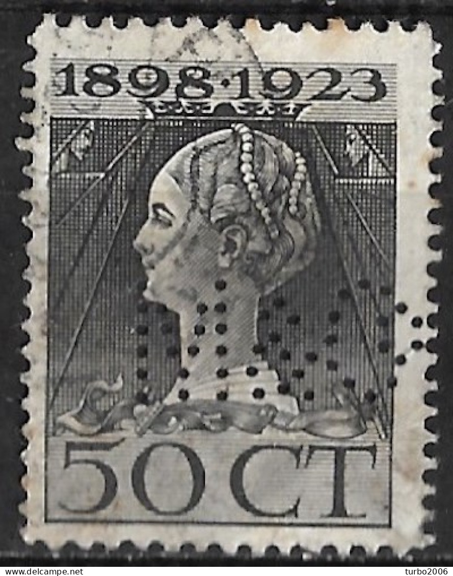 Perfin M & Co In 1923 Jubileumzegel 50 Cent Zwart NVPH 128 H - Perfin