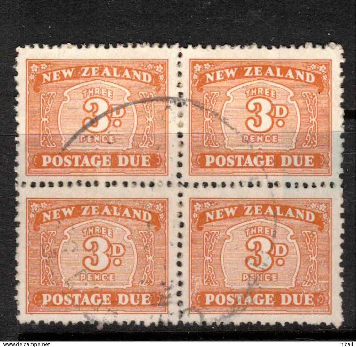 NZ 1939 3d Orange-brown X 4 Wmk Upright SG D47 U #CCO4 - Impuestos