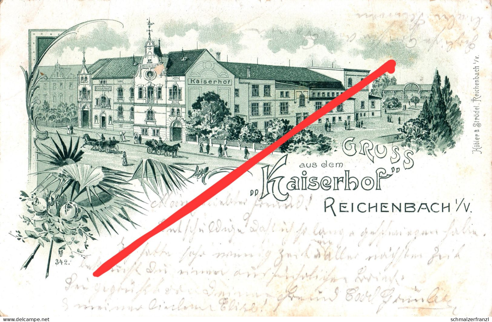 Litho AK Reichenbach Kaiserhof Gasthof Restaurant A Plauen Werdau Zwickau Greiz Mylau Netzschkau Lengenfeld Vogtland - Reichenbach I. Vogtl.