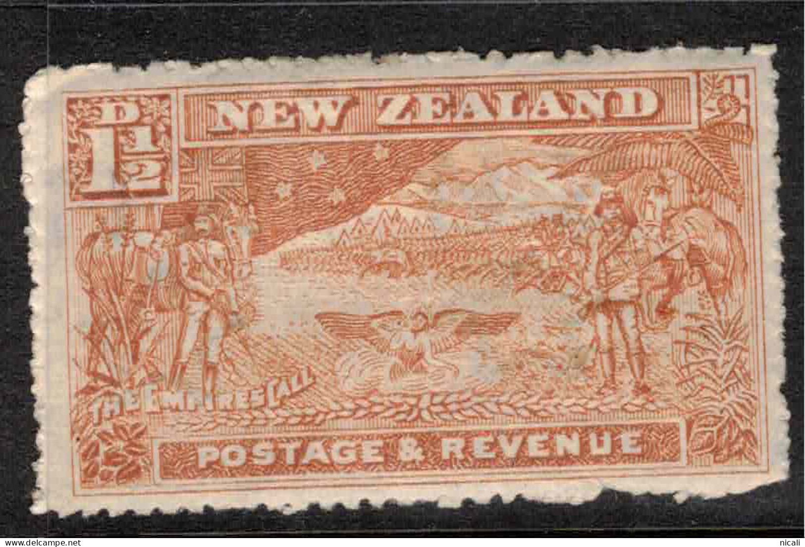 NZ 1902 1 1/2d Chestnut P14 Wmk SG 318 HM #CCO7 - Unused Stamps