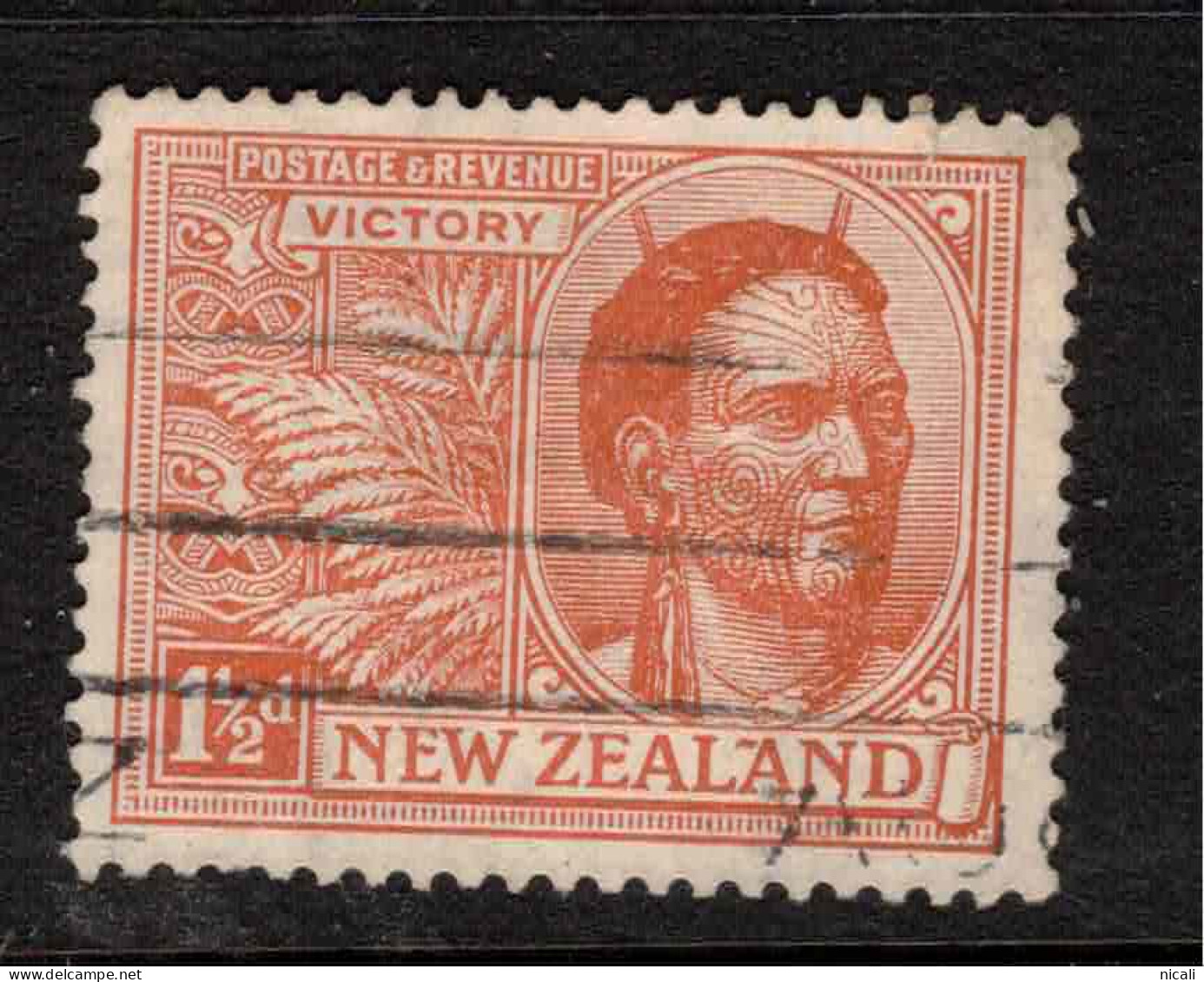 NZ 1920 1 1/2d Victory Wmk Inverted CP S12a(Z) U #CCO24 - Used Stamps