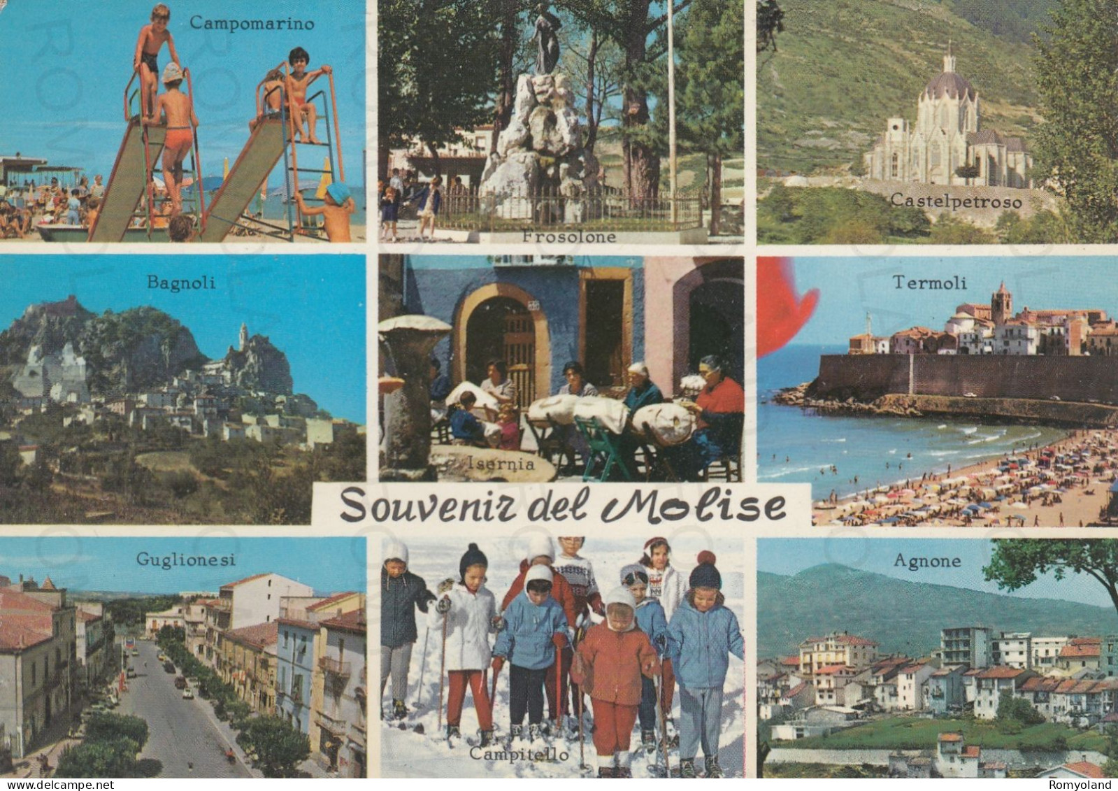 CARTOLINA  MOLISE-SOUVENIR-CAMPOMARINO-BAGNOLI-GUGLIONESI-AGNONE-TERMOLI-CASTELPETROSO-ISERNIA-VIAGGIATA 1996 - Isernia