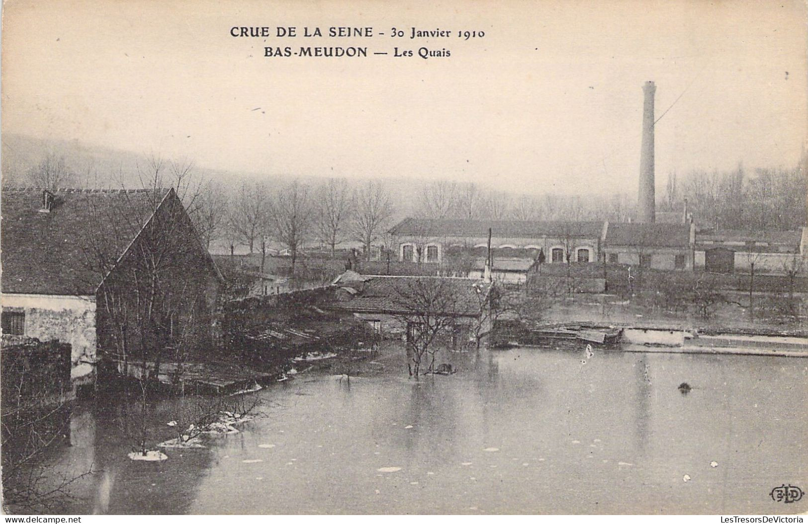 FRANCE - 92 - CRUE DE LA SEINE - Bas Meudon - Les Quais - Le 30 Janvier 1910 - Carte Postale Ancienne - Other & Unclassified