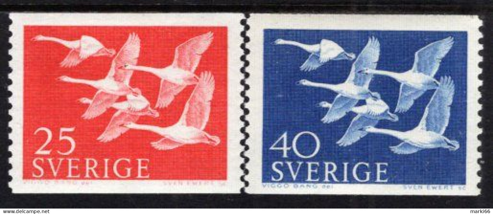 Sweden - 1956 - Norden - Swans - Mint Stamp Set - Unused Stamps