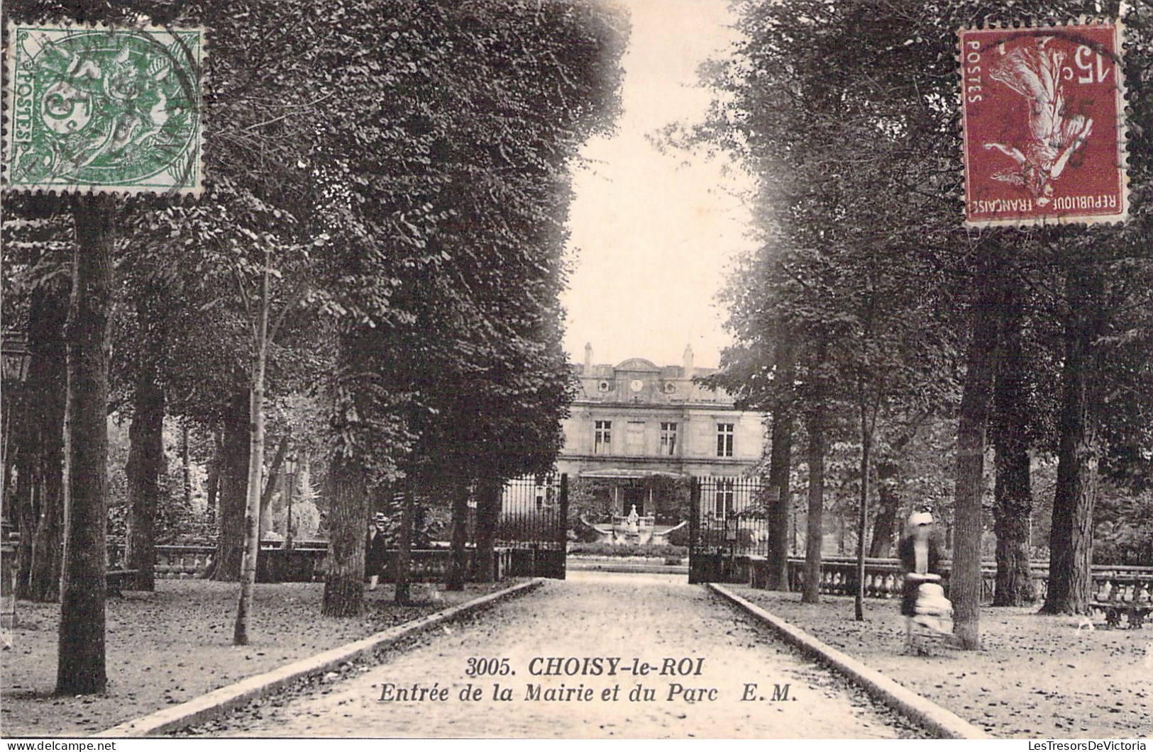 FRANCE - 93 - CHOISY LE ROI - Entrée De La Mairie Et Du Parc - Edit E M - Carte Postale Ancienne - Autres & Non Classés