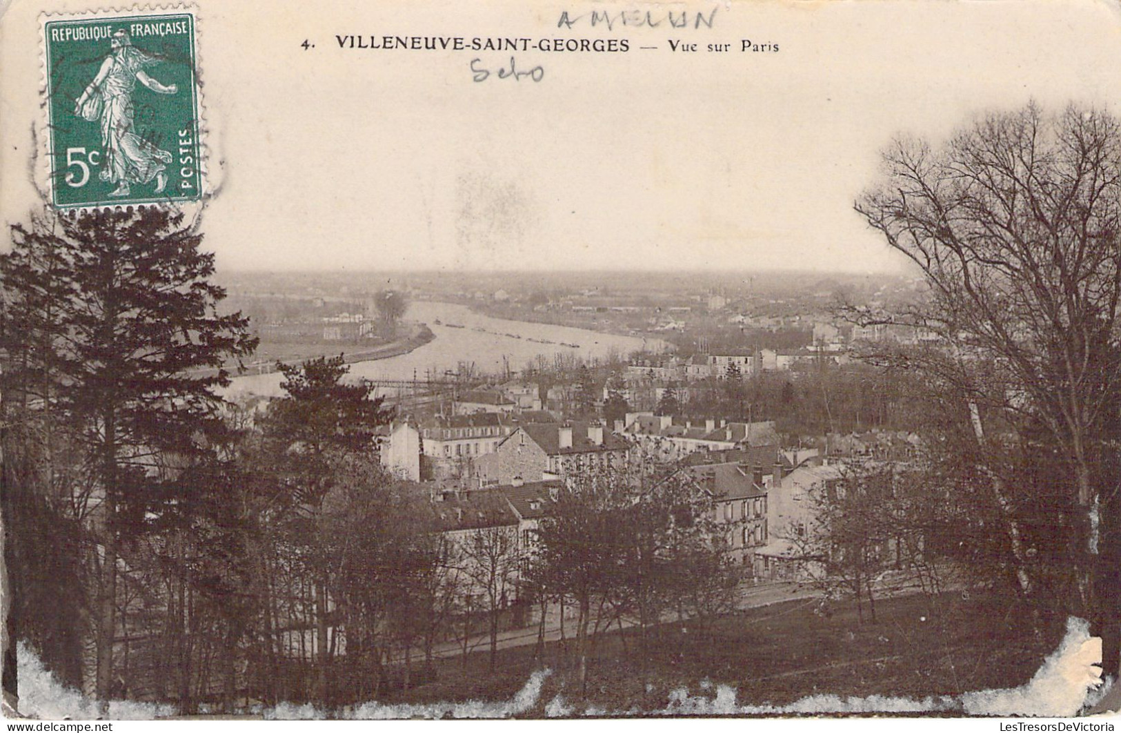 FRANCE - 93 - VILLENEUVE SAINT GEORGES - Vue Sur Paris - Carte Postale Ancienne - Andere & Zonder Classificatie