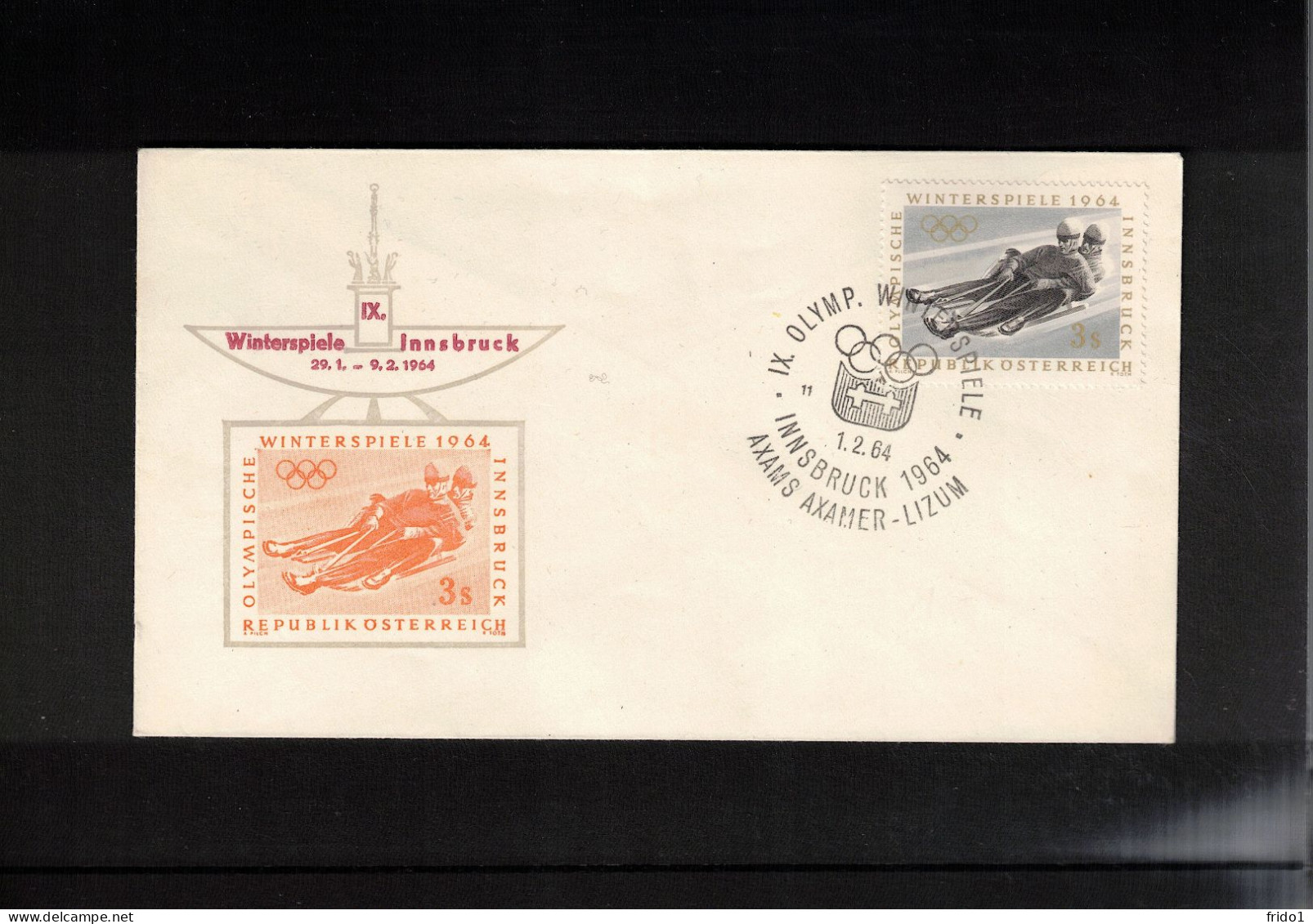 Austria / Oesterreich 1964 Olympic Games Innsbruck - Axams Axamer - Lizum Postmark Interesting Cover - Winter 1964: Innsbruck