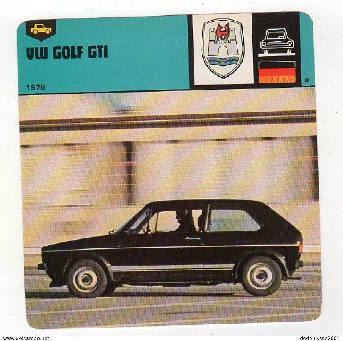 Mar23  74942    Fiche Auto  VW GOLF GTI - Tuffe