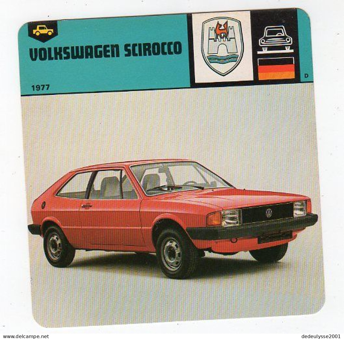 Mar23  74943    Fiche Auto  VOLKWAGEN   SCIROCCO - Automobile - F1