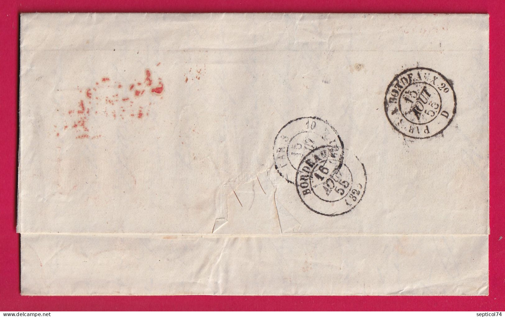 POLOGNE MARQUE PRESLAU WROCLAW ALLEMAGNE PRUSSE 1855 MARQUE PR3R POUR BORDEAUX LETTRE COVER - ...-1860 Voorfilatelie