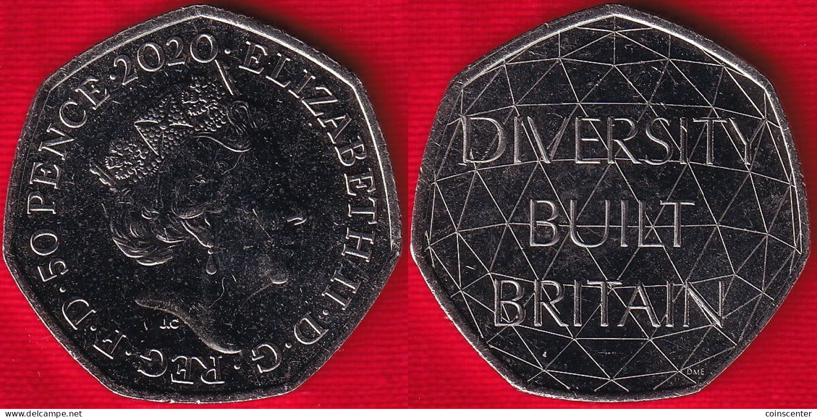 United Kingdom 50 Pence 2020 "Diversity " UNC - 50 Pence