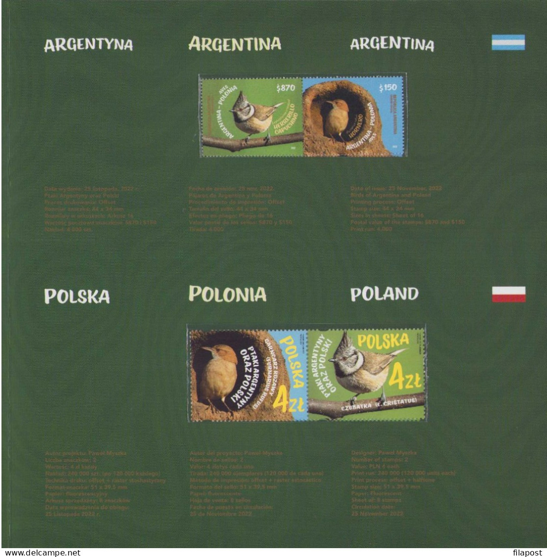 Poland 2023 Booklet - Joint Issue / Birds Of Argentina And Poland, Argentina, Poland, Animals, Birds, Animal - Cuadernillos