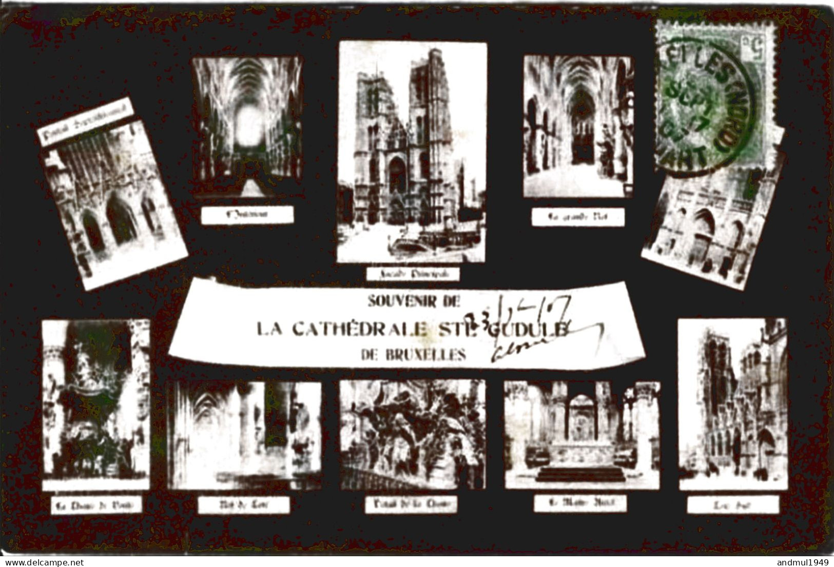 BRUXELLES - Souvenir De La Cathédrale Ste-Gudule - Oblitération De 1907 - Panoramische Zichten, Meerdere Zichten