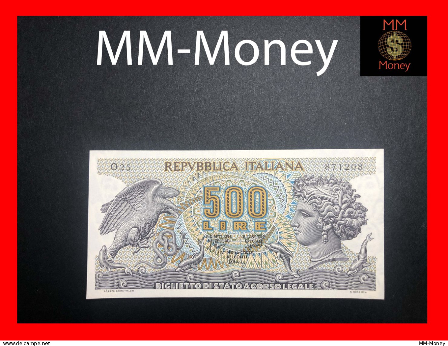 ITALY 500 Lire  20.2.1970   P.  93   AU    [MM-Money] - 500 Lire