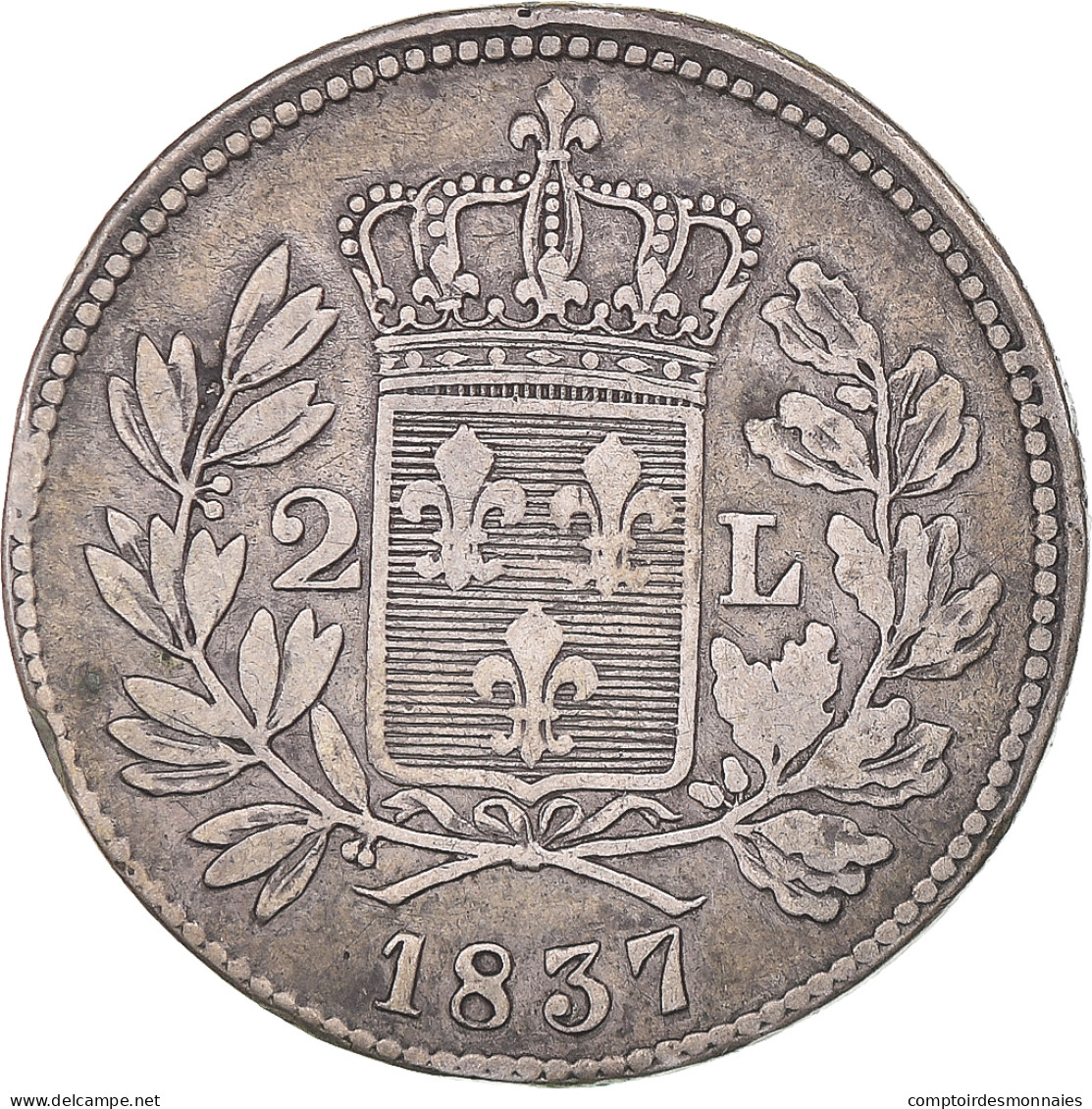 Monnaie, États Italiens, Charles-Louis De Bourbon, 2 Lire, 1837, Lucques, TB+ - Lehnsgeld