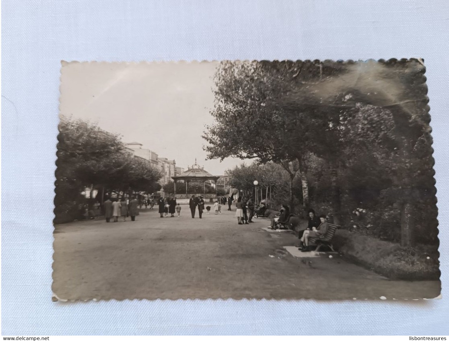 ANTIQUE PHOTO POSTCARD SPAIN LA CORUNA - PARQUE DE MENDEZ NUNES USED 1947 - La Coruña