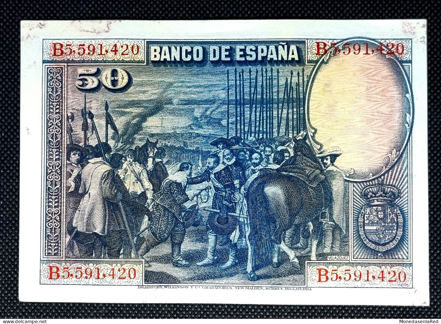 ESPAÑA 25 PESETAS 1928 VELAZQUEZ / SERIE B SC- Con Todo Su Apresto - 1-2-5-25 Peseten