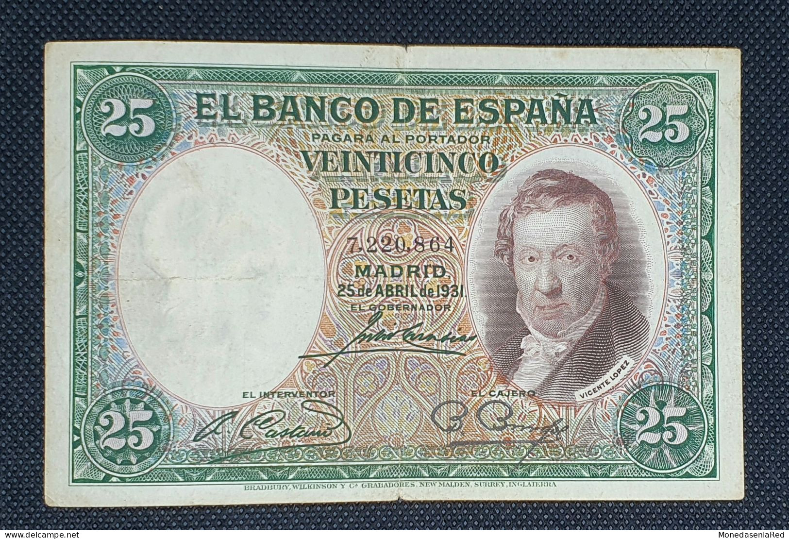 ESPAÑA 25 PESETAS 1931 / II REPUBLICA / SIN SERIE MBC+ / VF+ - 25 Peseten