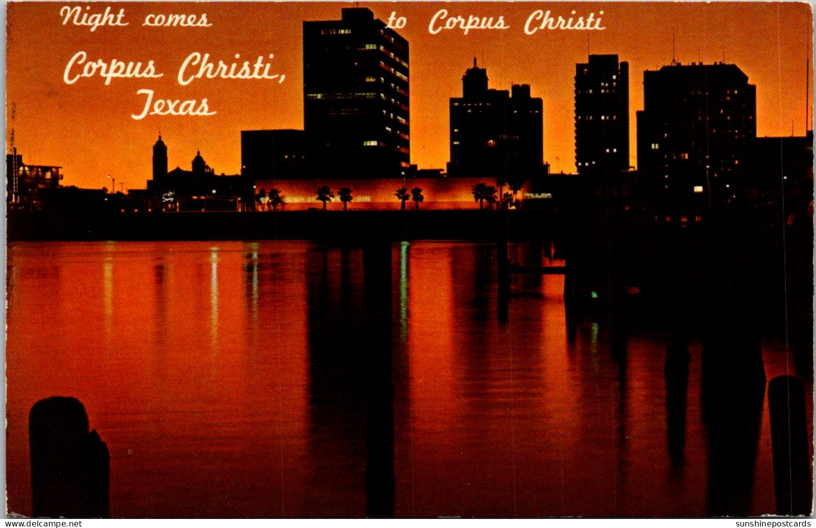 Texas Corpus Christi Skyline At Night 1972 - Corpus Christi