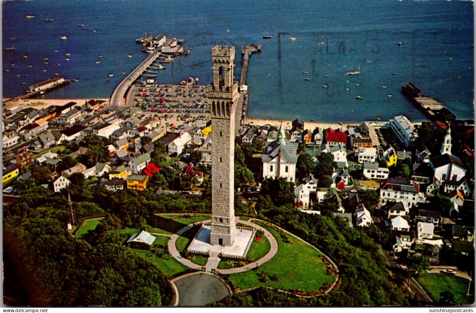 Massachusetts Cape Cod Aerial View Of Provincetown Showing The Pilgrim Tower 1975 - Cape Cod