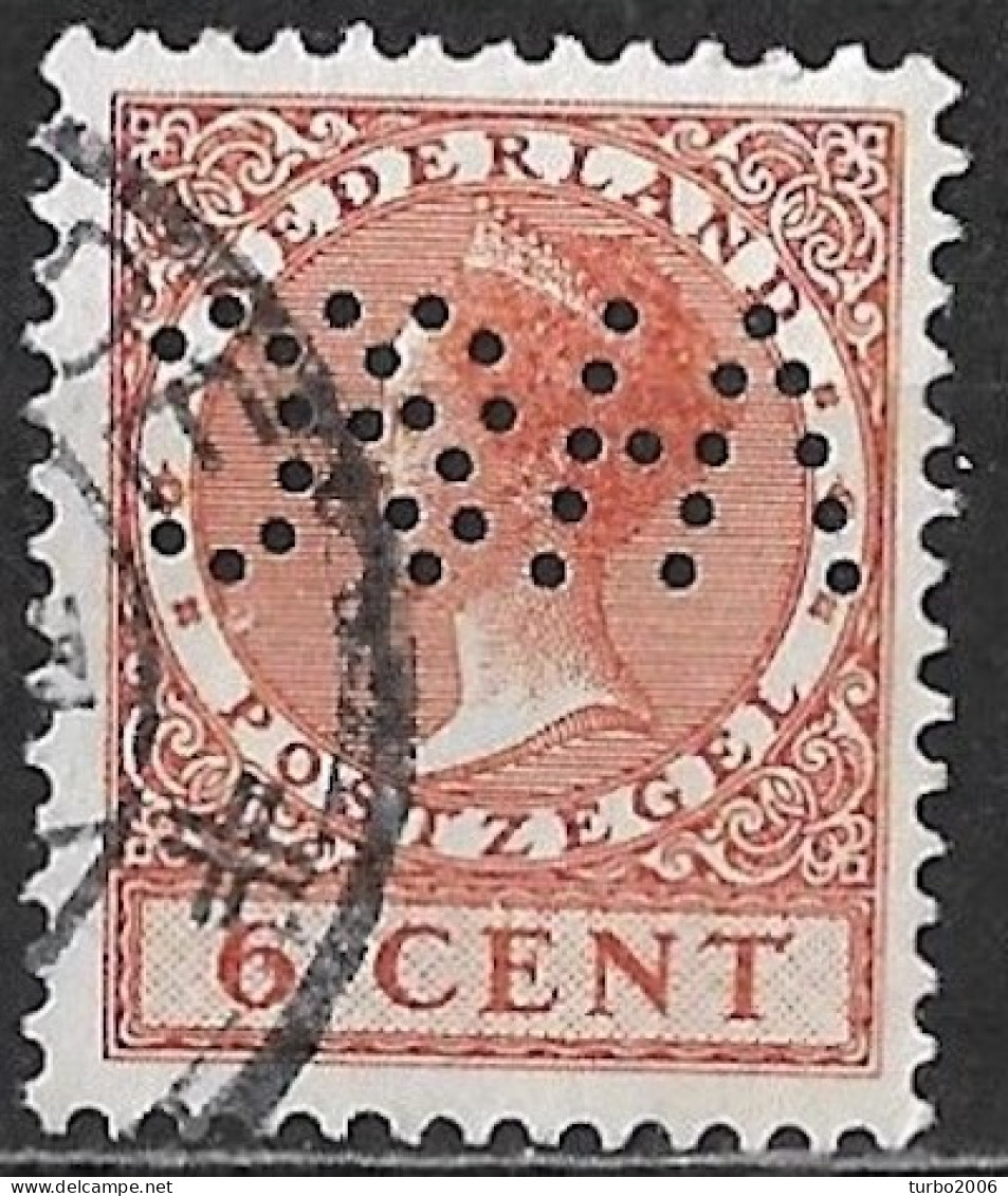 Perfin VH & C (v. Heek & Co NV Te Enschede) In 1924-1926 Koningin Wilhelmina Veth 6 Cent Bruin Zonder WM NVPH 150 - Gezähnt (perforiert)