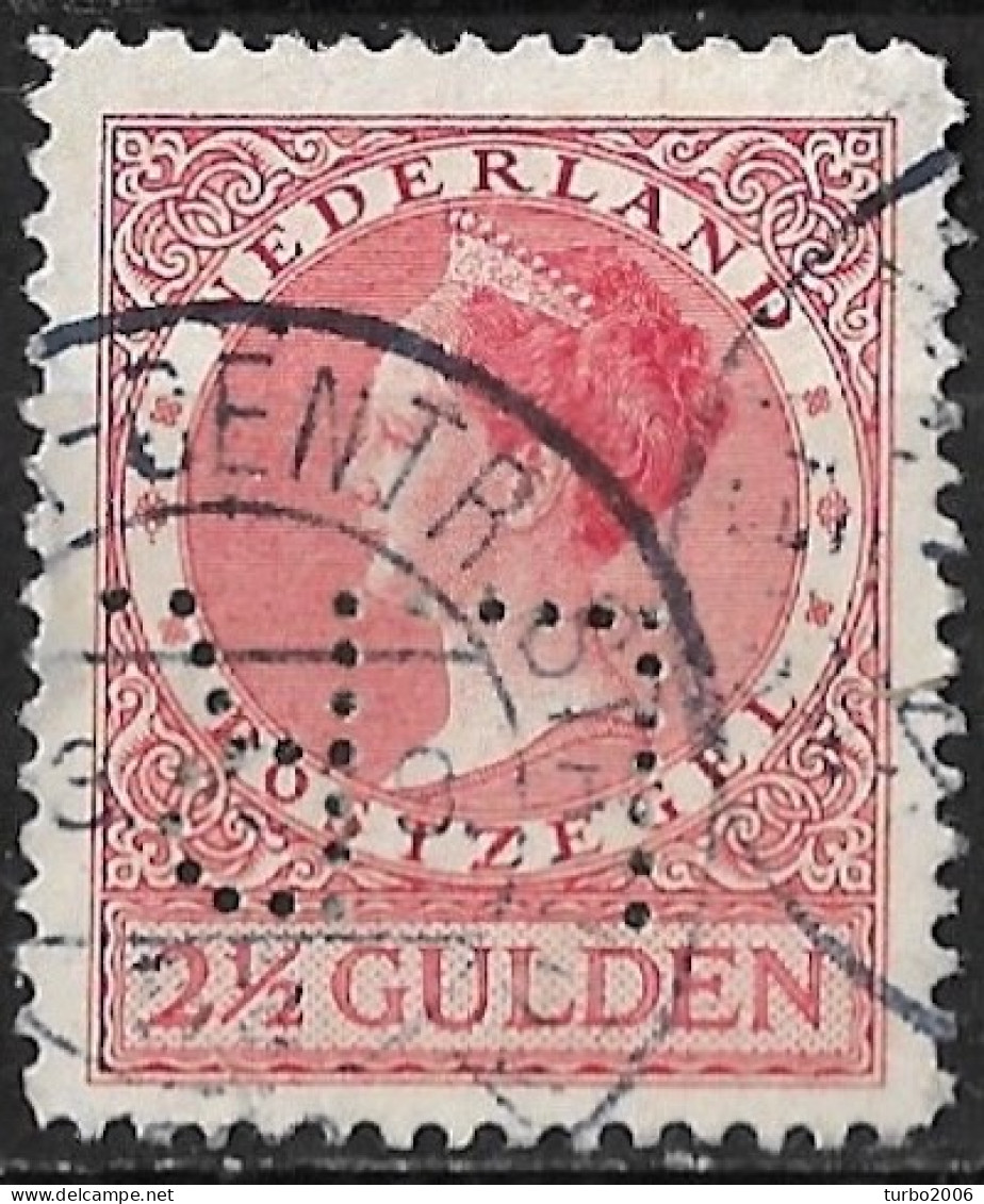 Kopstaande Perfin L.R. (Lippmann Rosenthal Te Amsterdam) In 1926-1927 Koningin Wilhelmina Veth 2½ Gulden Rood NVPH 164 A - Perforadas