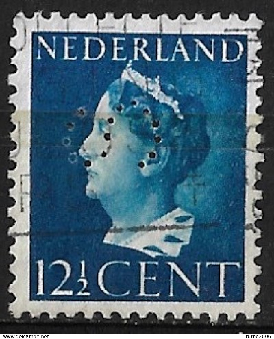 Gedraaide perfin S (Haagse Kioskonderneming Segboer Te 's-Gravenhage) In 1940-47 Kon. Wilhelmina 12½ Cent Blauw NVPH 336 - Perfins