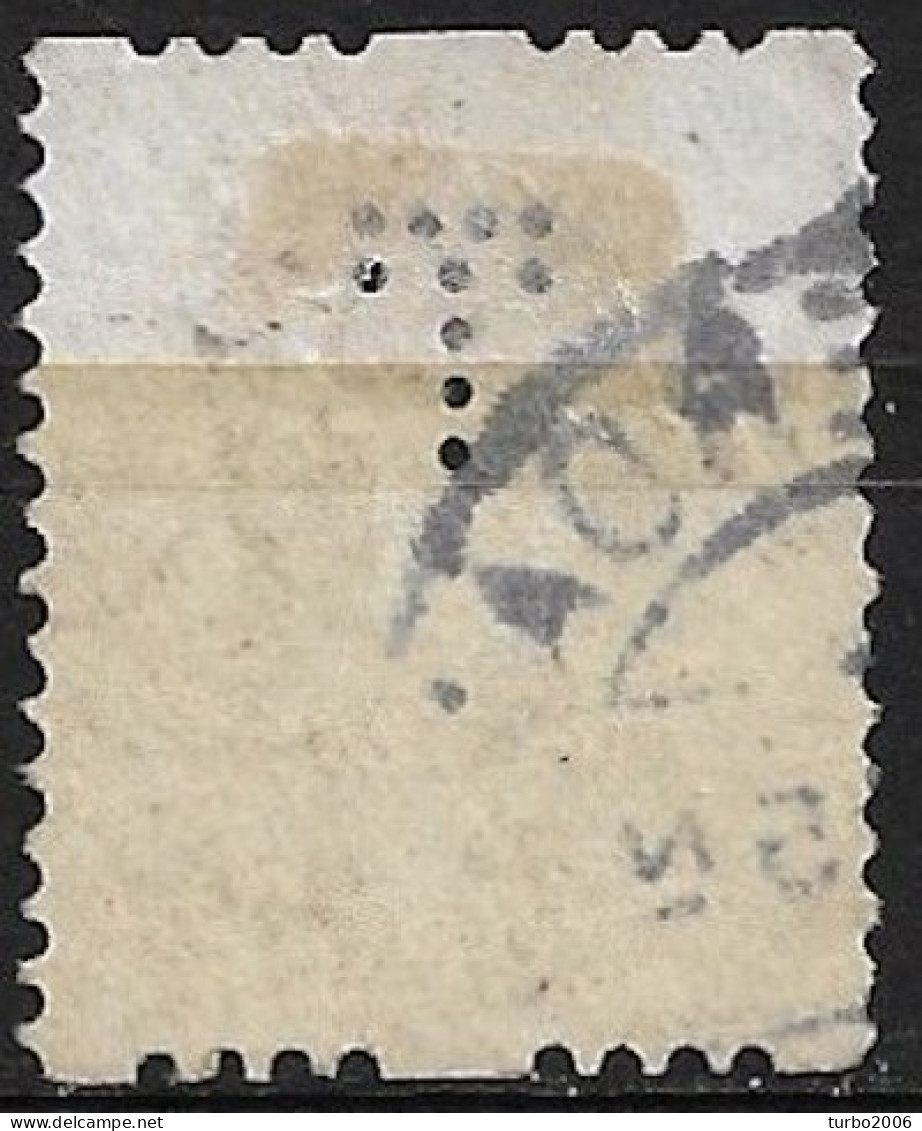 Perfin T (DeTelegraaf Te Amsterdam) In 1925 Type Veth 15 Cent Blauw Tweezijdige Roltanding NVPH R 12 - Perforés