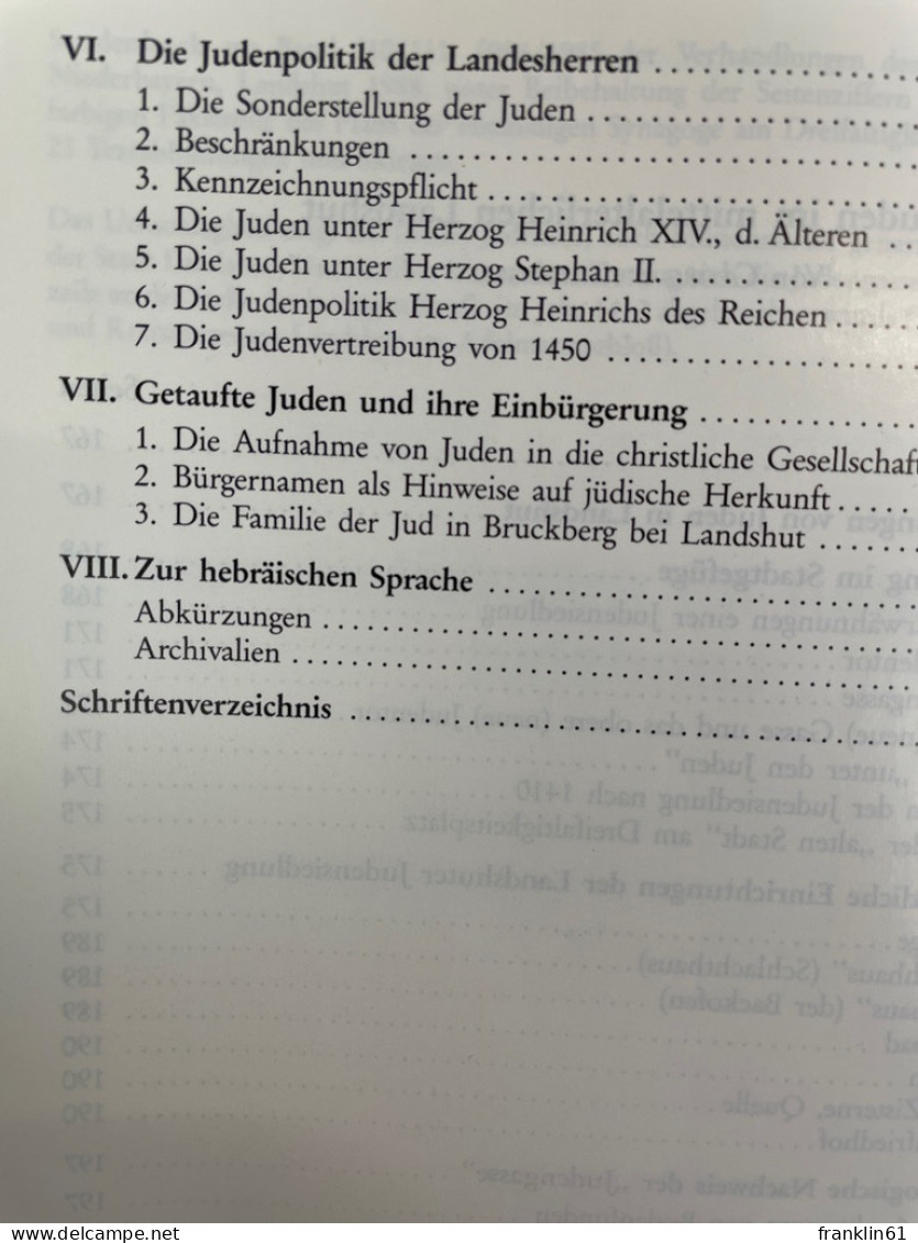 Die Juden Im Mittelalterlichen Landshut : Jüdisches Leben In Altbayern. - 4. Neuzeit (1789-1914)