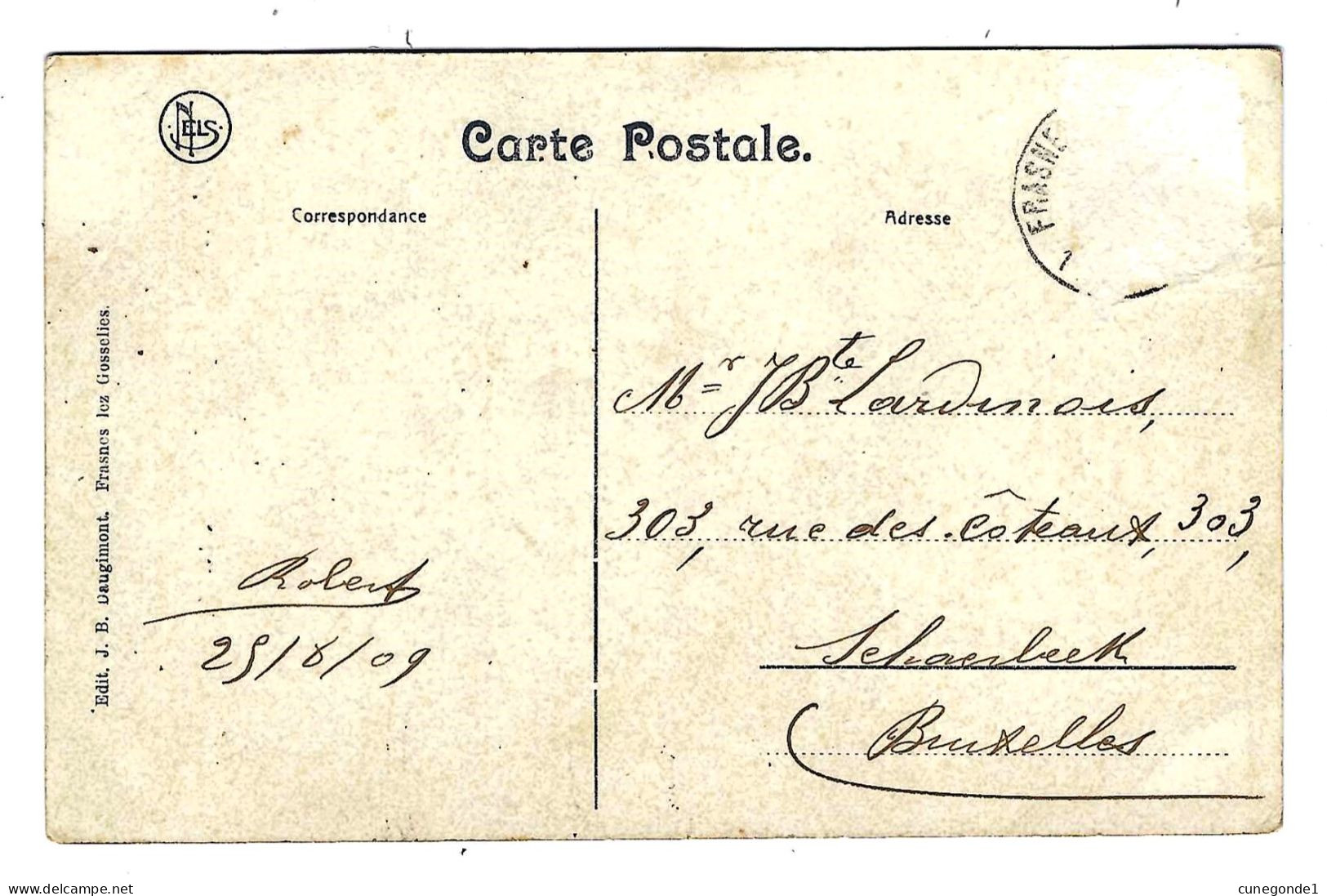 CPA VILLERS - PERWIN : Hôtel Communal Et Ecole Des Garçons - Animée - Circulée En 1909 - Edit Daugimont, Frasnes - Les Bons Villers