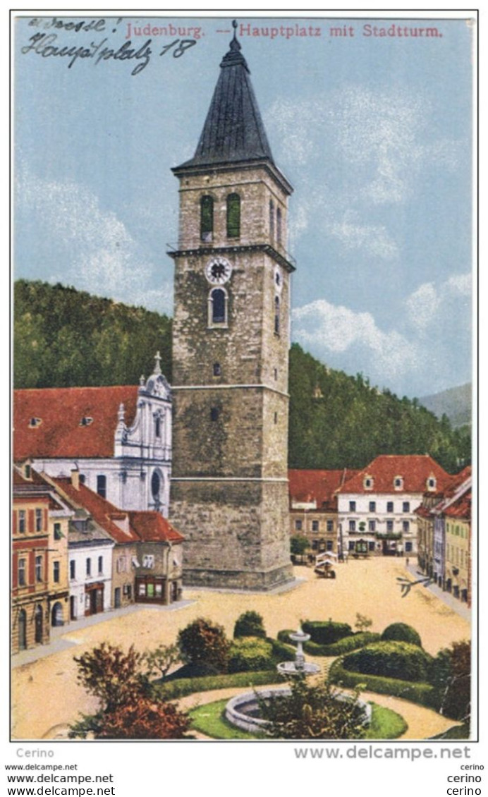 JUDENBURG:  HAUPTPLATZ  MIT  STADTTURM  -  KLEINFORMAT - Judenburg