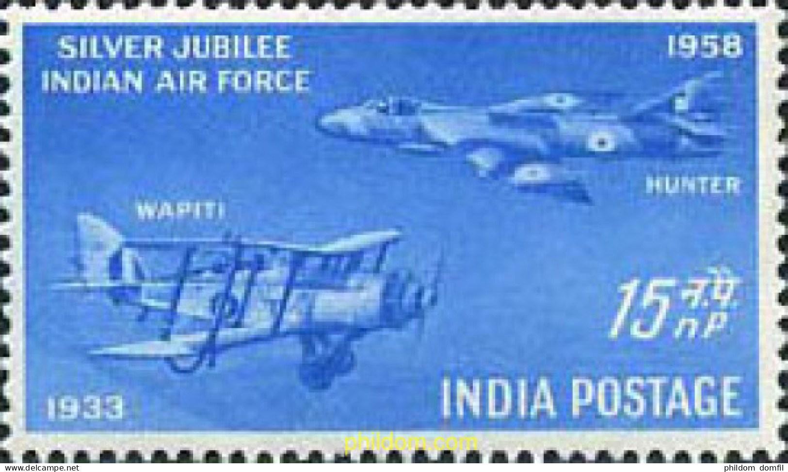 326060 MNH INDIA 1958 25 ANIVERSARIO DE LAS FUERZAS AEREAS INDIAS - Nuevos