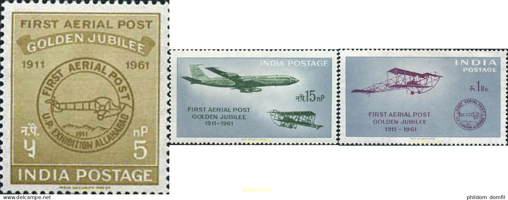 213133 MNH INDIA 1961 50 ANIVERSARIO DEL CORREO AEREO - Unused Stamps