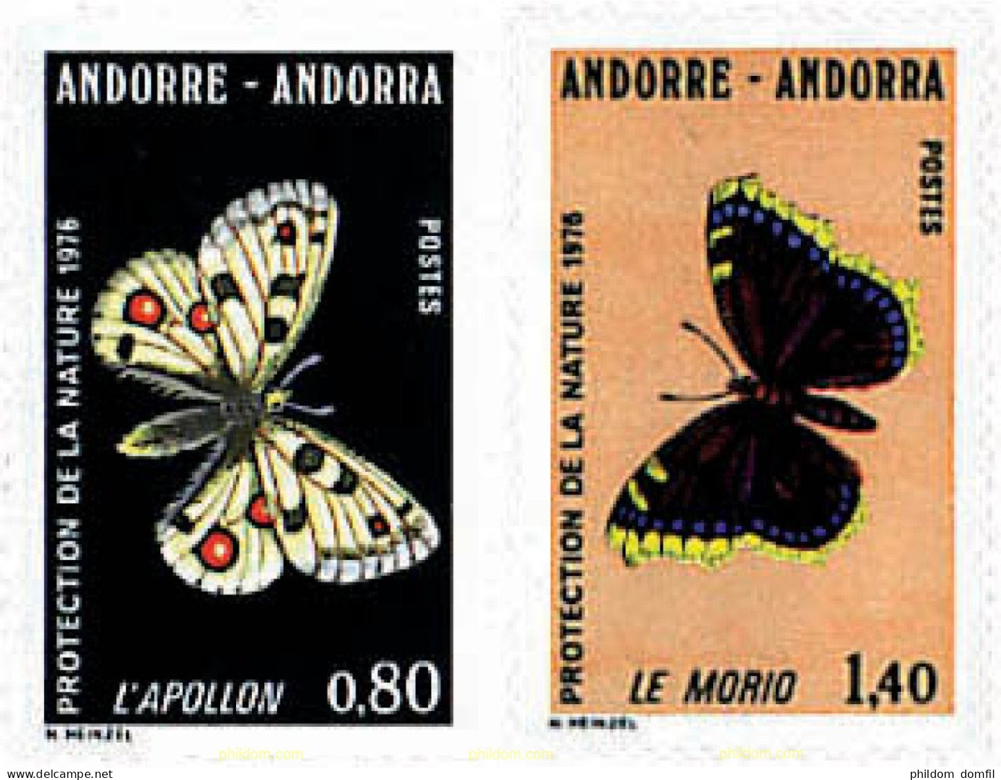 77713 MNH ANDORRA. Admón Francesa 1976 MARIPOSAS - Ragni