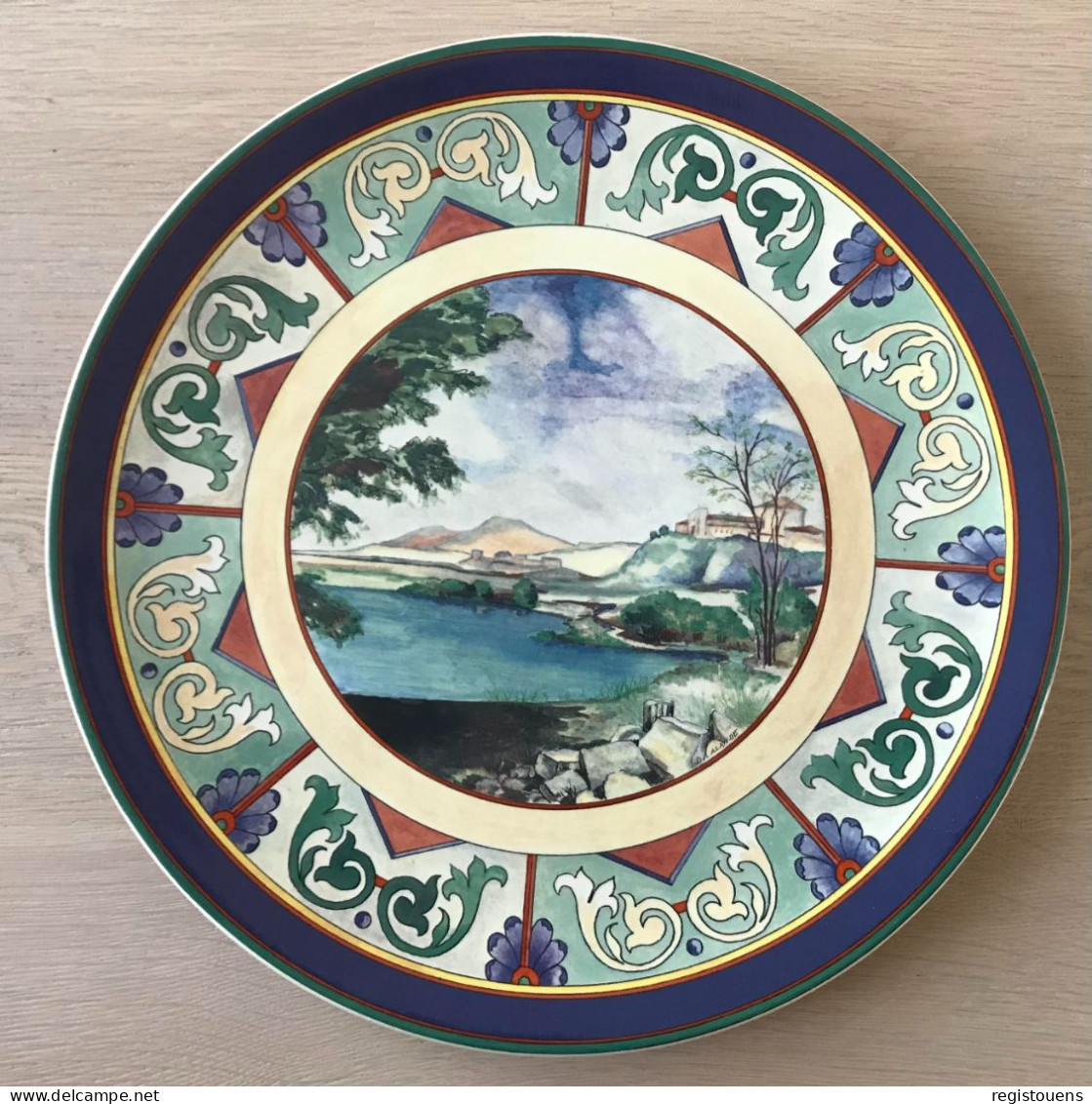 Plat Grande Assiette Faience Gien Modèle OTTOMAN - Gien (FRA)