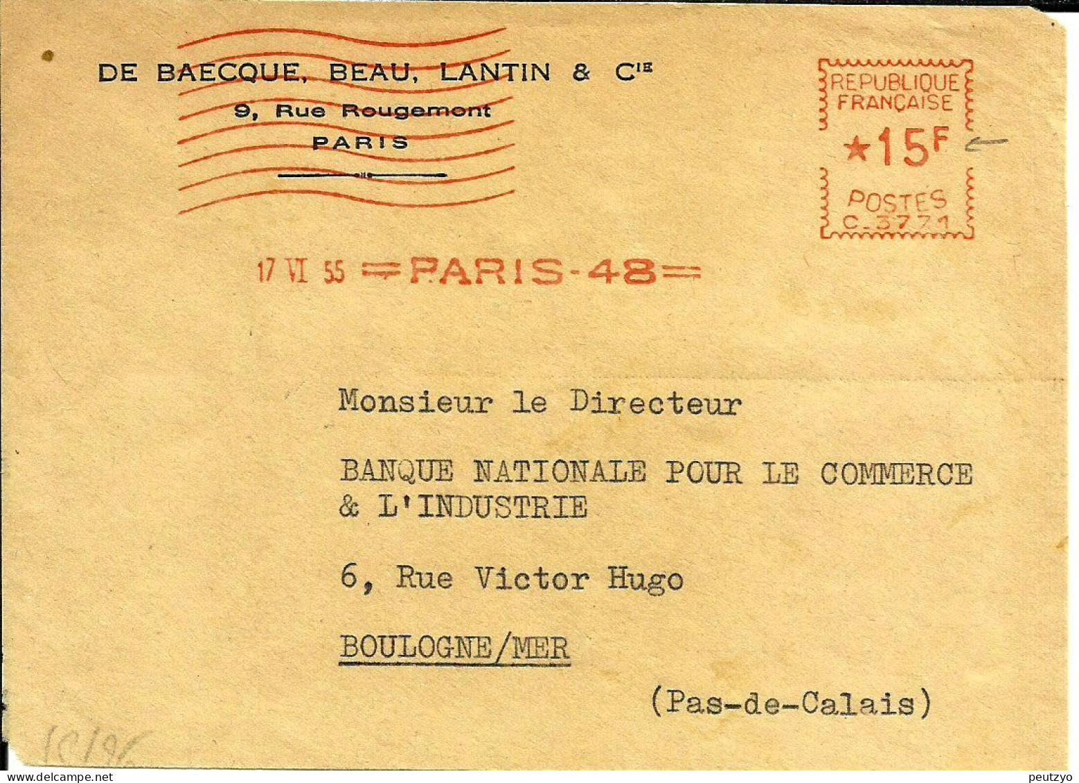 Lettre   EMA  Havas C 1960 De Baecque Beau  Lantin Banque  75 Paris C24/30 - Autres & Non Classés