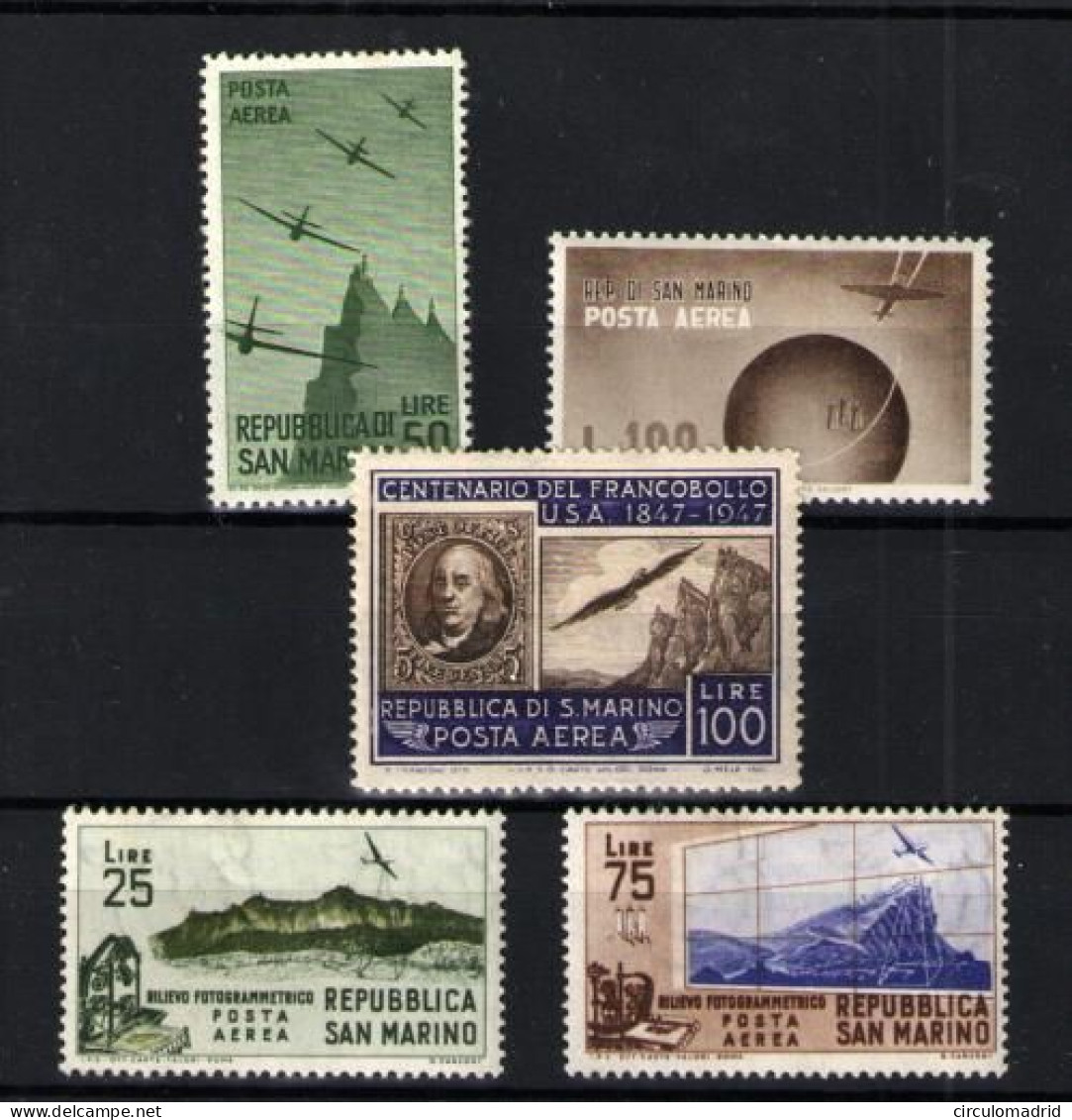 San Marino (aéreo) Nº 51/52,66 Y 98/99 . Año 1946/1952 - Luftpost