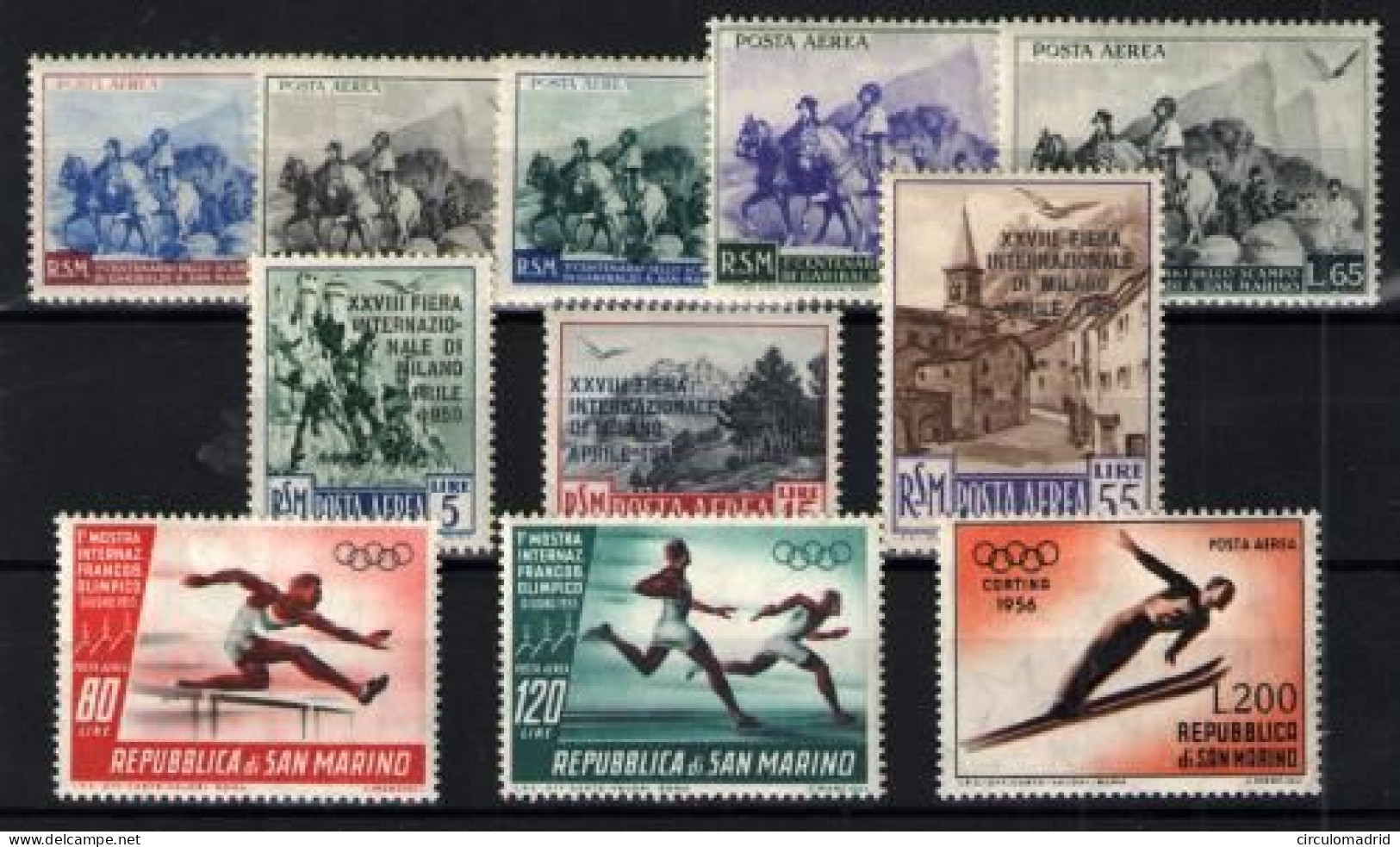 San Marino (aéreo) Nº 68/72,83/85 Y 103/05 . Año 1949/55 - Luchtpost