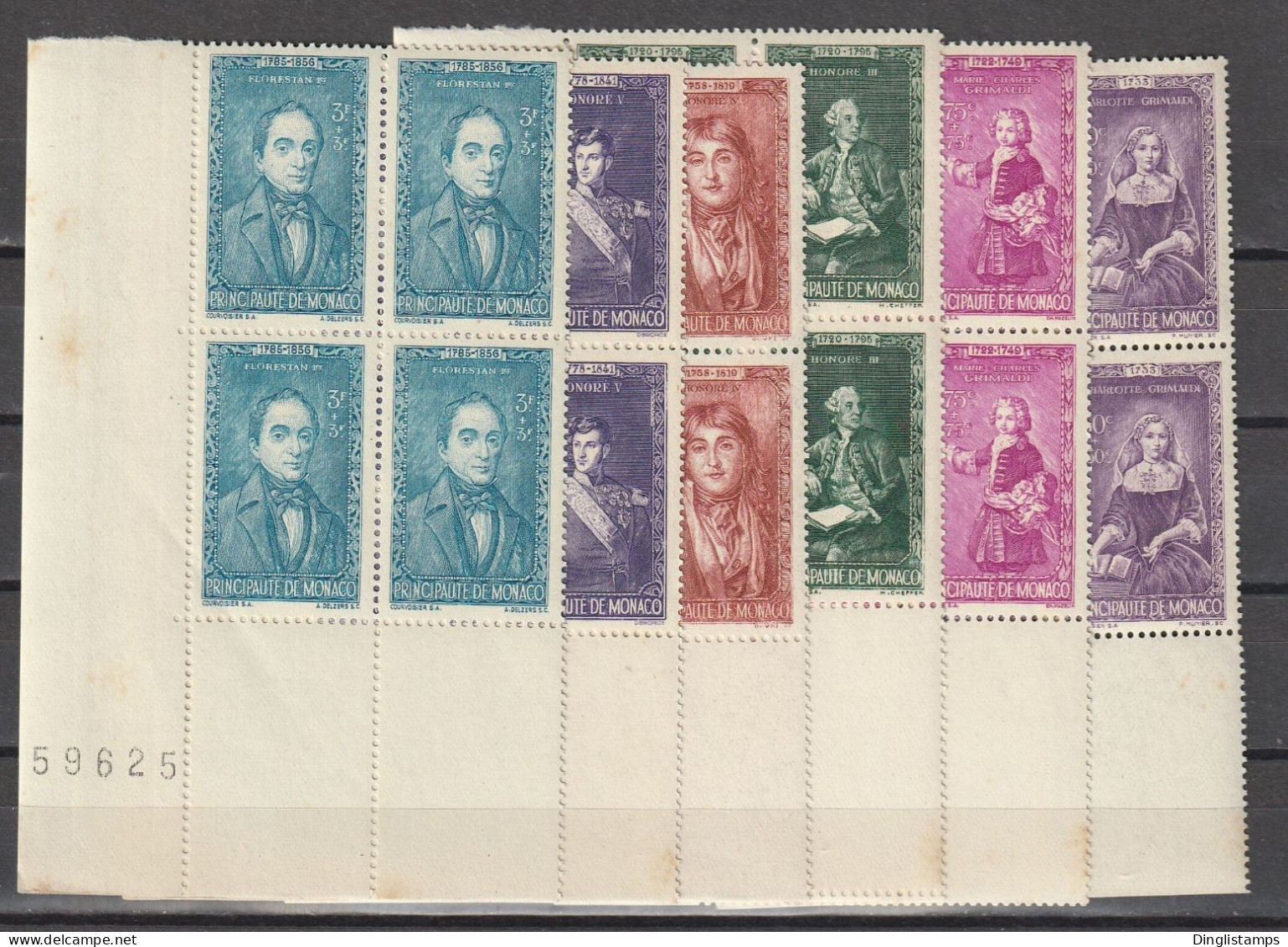 MONACO - 1942 BENEFICIARY, BLOCKS OF 4 - Altri & Non Classificati