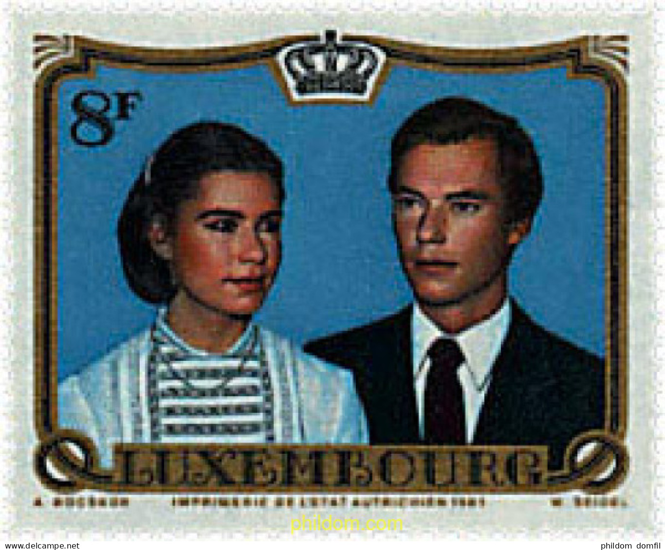 97738 MNH LUXEMBURGO 1981 BODA DEL GRAN DUQUE HEREDERO JEAN Y LA PRINCESA JOSEPHINE-CHARLOTTE - Sonstige & Ohne Zuordnung