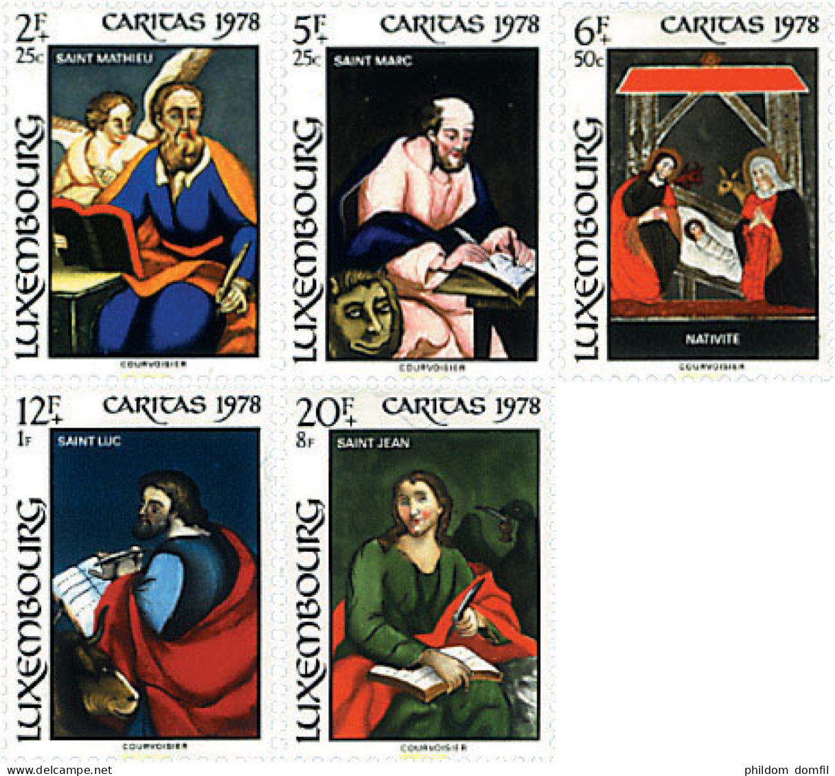 97535 MNH LUXEMBURGO 1978 CARITAS. PINTURAS SOBRE CRISTAL - Andere & Zonder Classificatie