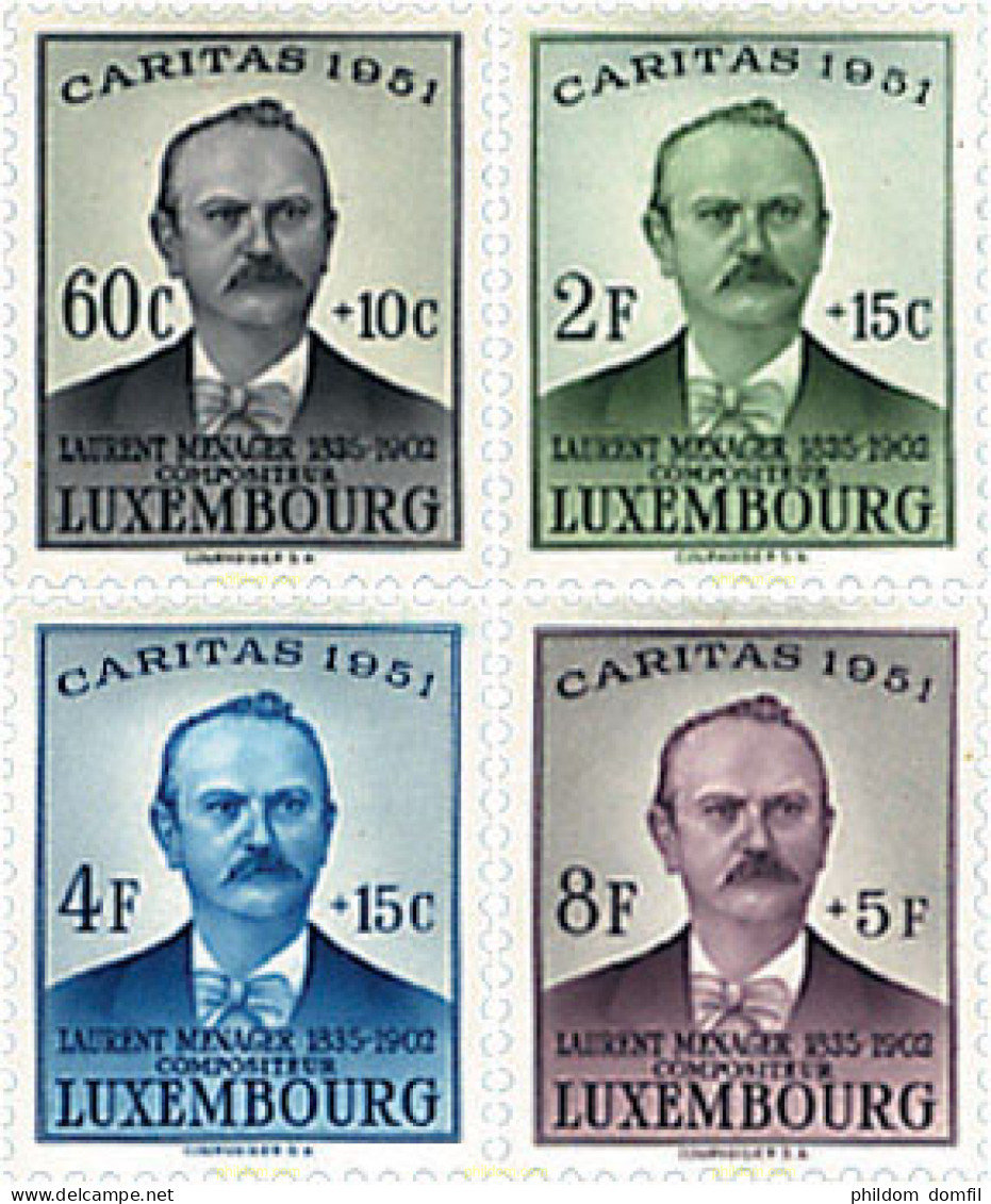 97257 MNH LUXEMBURGO 1951 CARITAS. EFIGIE DE LAURENT MENAGER - Andere & Zonder Classificatie