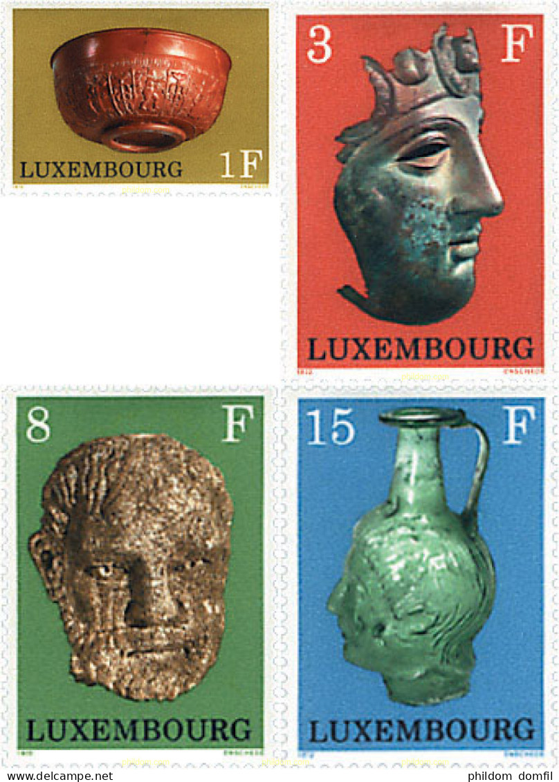 97454 MNH LUXEMBURGO 1972 OBJETOS DE LA COLECCION GALO-ROMANA DEL MUSEO DE LUXEMBURGO - Andere & Zonder Classificatie